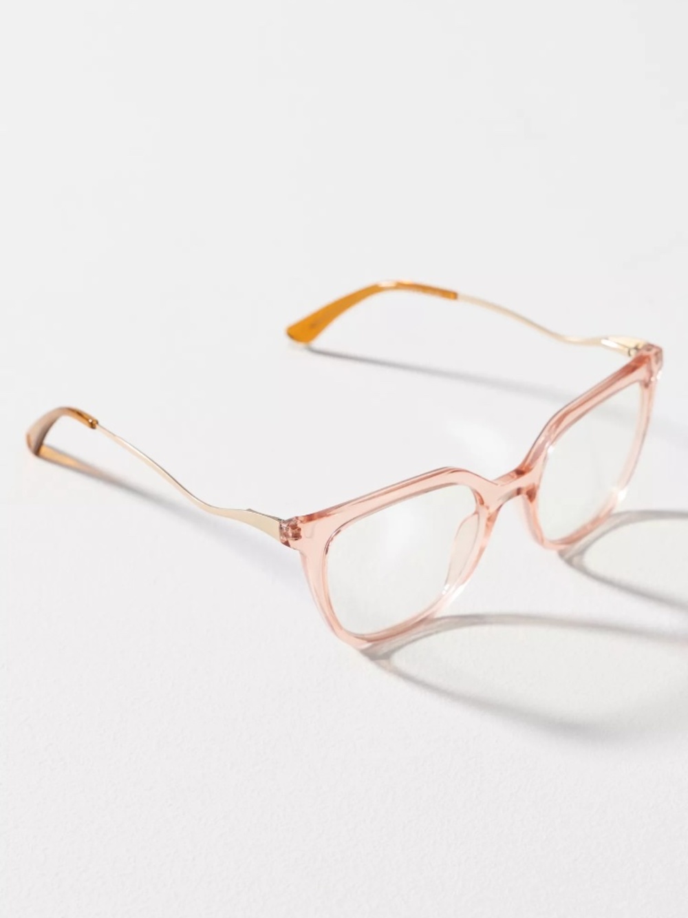 New‎ Anthropologie Peepers Blush Square Blue Light Filter Glasses +0.00